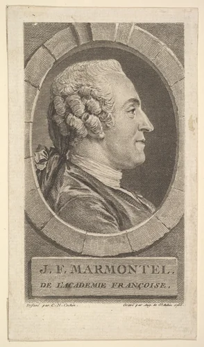 Portrait of Jean-Francoise Marmontel by Augustin de Saint-Aubin, print, 1765