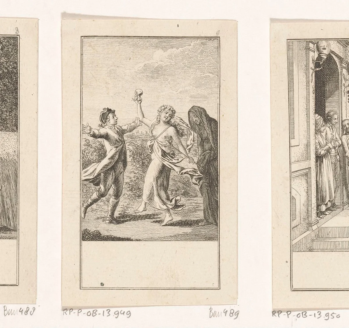 Jongeman met Vreugde en Treurigheid by Daniel Nikolaus Chodowiecki, print, 1778