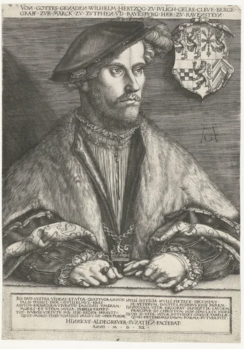 Portret van Willem II, hertog van Gelre, Kleef, Gulik en Berg by Unknown, print, 1540