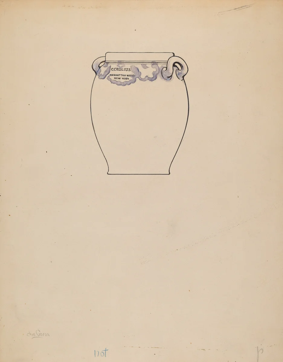 Crock by Yolande Delasser, index of american design, 1938