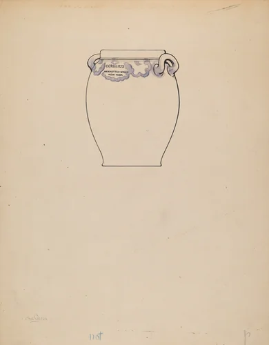 Crock by Yolande Delasser, index of american design, 1938