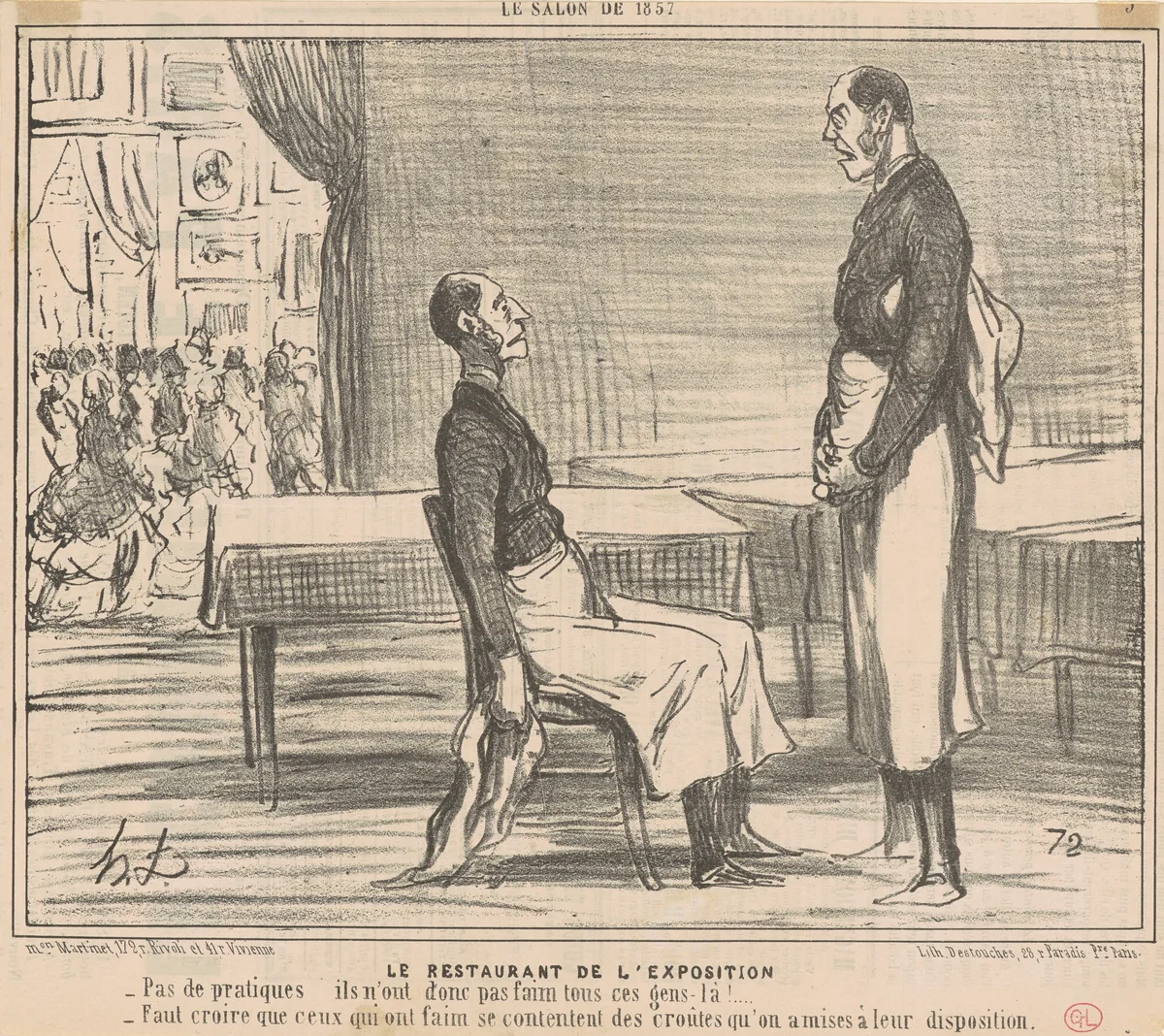 Le restaurant de l'exposition by Honoré Daumier, print, 1857