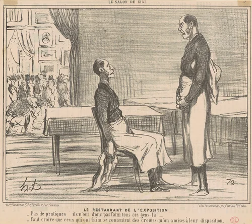 Le restaurant de l'exposition by Honoré Daumier, print, 1857