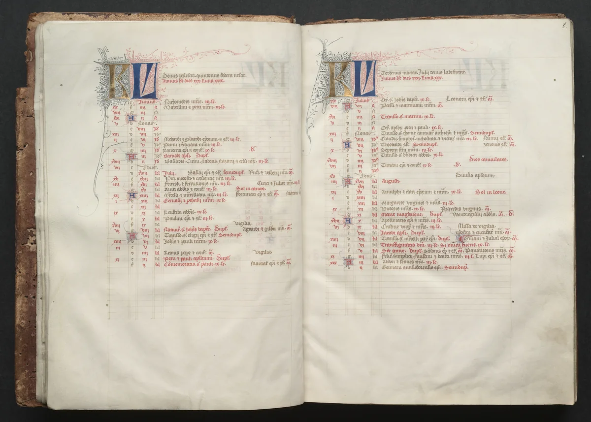 The Gotha Missal: Fol. 8r, Text by Master of the Boqueteaux, book, 1370-1380