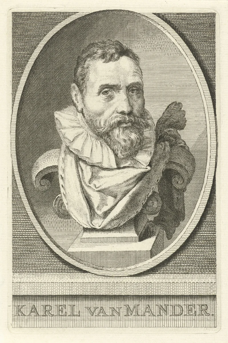 Portret van Karel van Mander by Jan l' Admiral, print, 1764