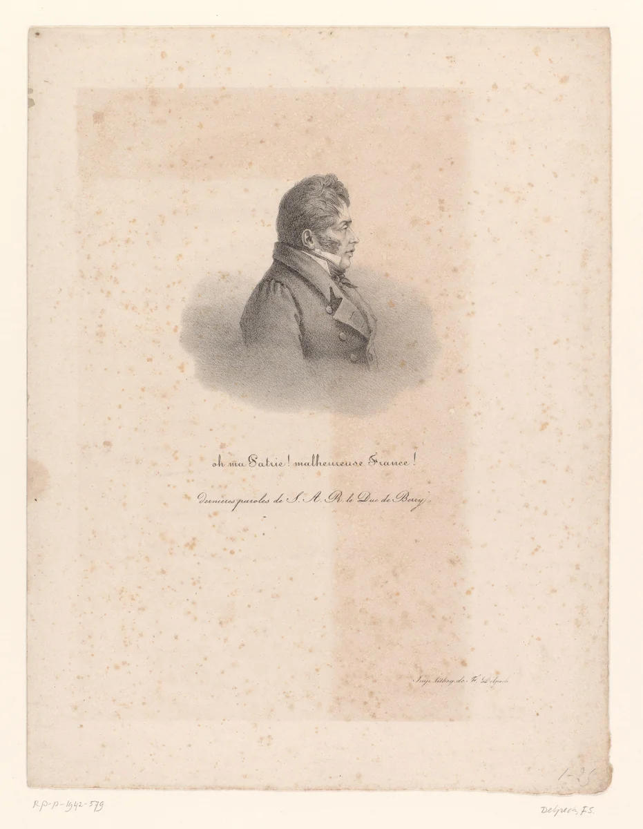 Portret van Karel Ferdinand van Berry by anonymous, print, 1818-1842