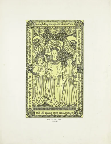 Koperen grafzerk, 15e eeuw by anonymous, print, 1857-1864