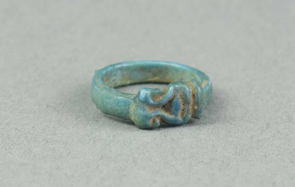 Ring: Head of Hathor by Egyptian, metalwork, -1390