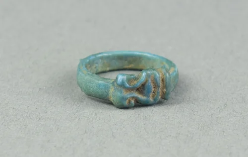Ring: Head of Hathor by Egyptian, metalwork, -1390