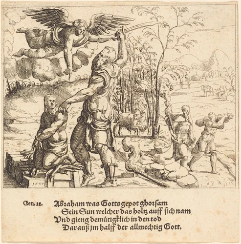 The Sacrifice of Isaac by Augustin Hirschvogel, print, 1547