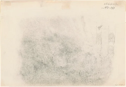 Tree Trunks [verso] by John Singer Sargent, drawing, 1868-1869