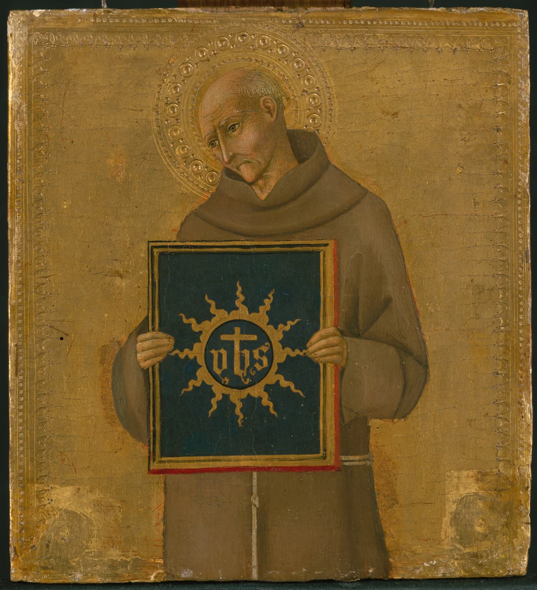 Saint Bernardino by Sano di Pietro, painting, 1447-1463