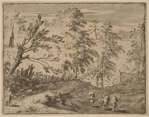 Three Porters by Allart van Everdingen, print, 1645-1656