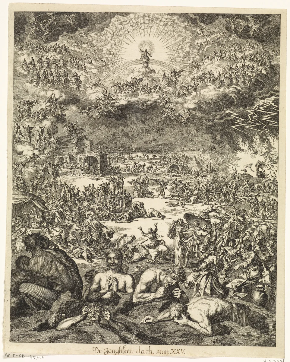 Laatste oordeel by Jan Luyken, print, 1708