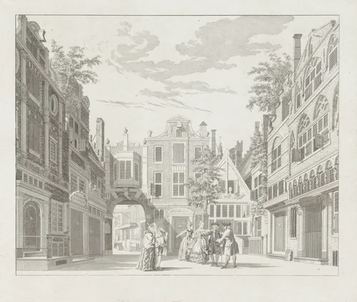 Toneeldecor: De Burger-Buurt by Reinier Vinkeles, print, 1775