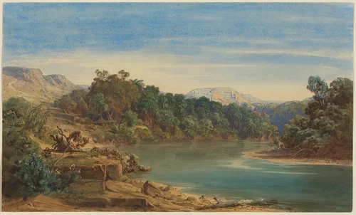 Along the Jordan River (recto) by August Löffler, drawing, 1822-1866