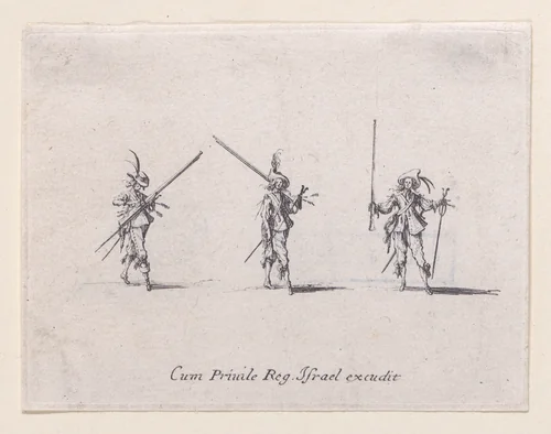 L'Exercice de L'Arquebuse: Le Chargement (Drill of the Arquebus: The Loading), from "Les Exercices Militaires" (The Military Exercises) by Jacques Callot, print, 1635