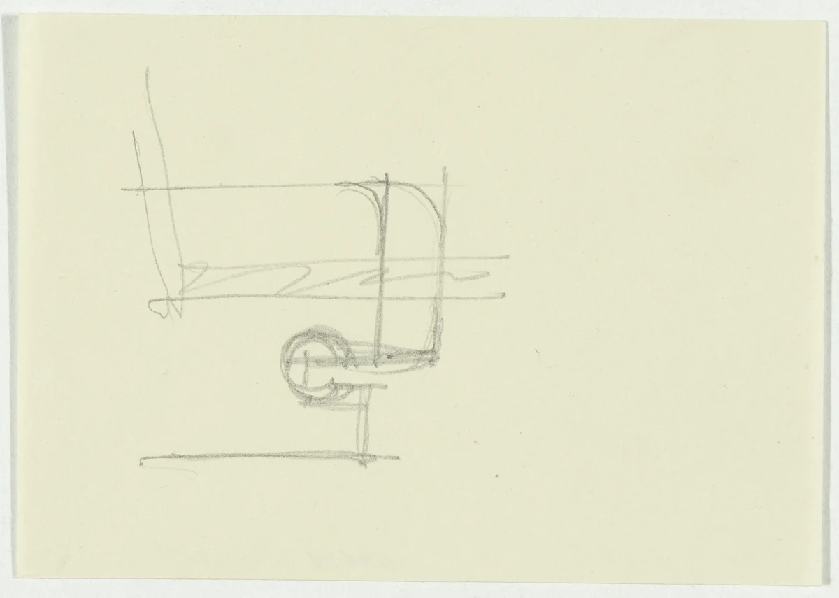 Chair with Arms (Elevation sketch) by Ludwig Mies van der Rohe, mies van der rohe archive, 1926