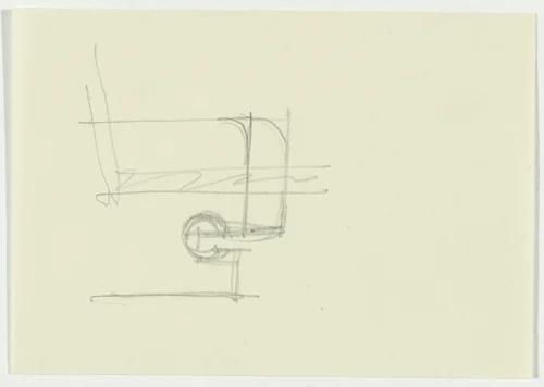 Chair with Arms (Elevation sketch) by Ludwig Mies van der Rohe, mies van der rohe archive, 1926