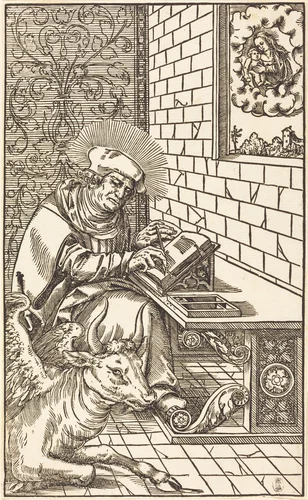 Saint Luke by Lucas Cranach the Younger, print, 1515-1586