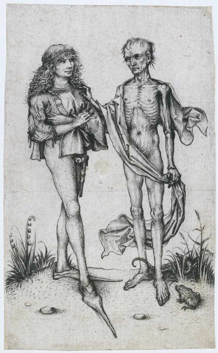 Jongeman en de Dood by Meester van het Amsterdamse Kabinet, print, 1485-1490