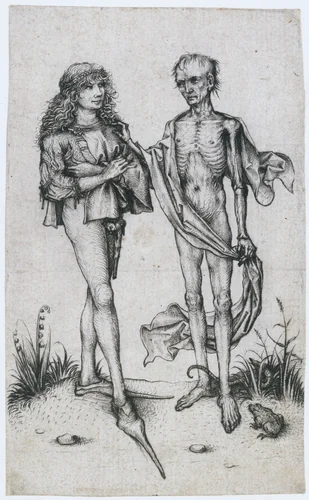Jongeman en de Dood by Meester van het Amsterdamse Kabinet, print, 1485-1490