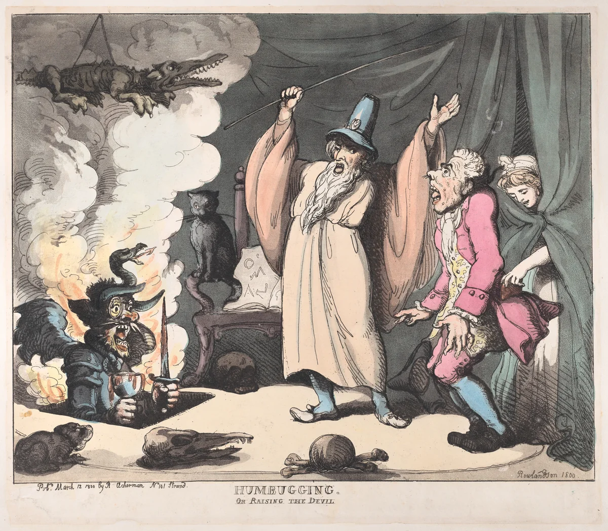 Humbugging, or Raising the Devil by Thomas Rowlandson, print, 1800