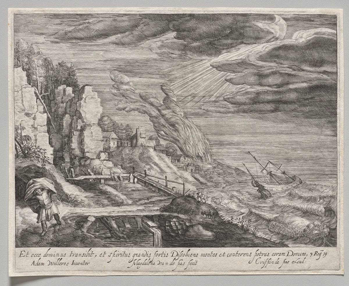 Seashore with a High Sea by Magdalena van de Passe, print, 1620