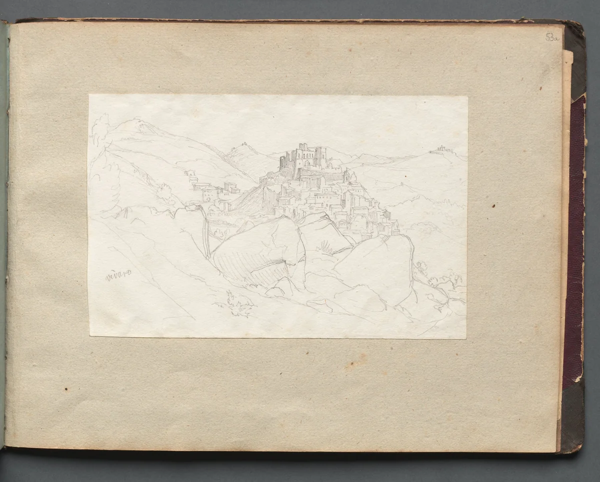 Album with Views of Rome and Surroundings, Landscape Studies, page 53a: "Vivaro" by Franz Nadorp, book, 1830-1870