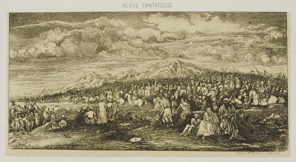 The Roman Army, from Revue Fantaisiste by Rodolphe Bresdin, print, 1856