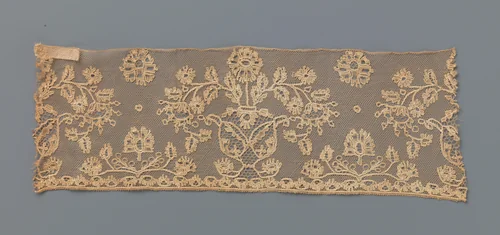 Strook kloskant met versierde bloempot by anonymous, other, 1700-1799