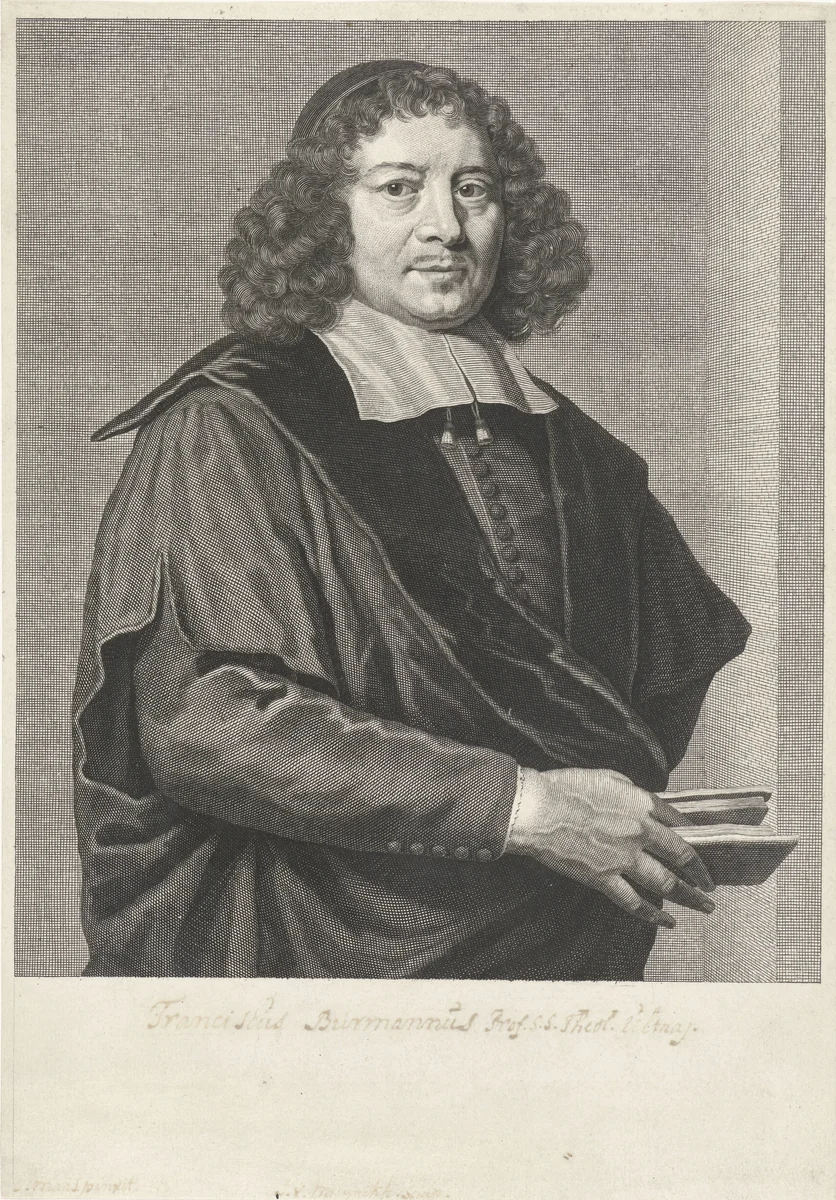 Portret van Frans Burman (I) by Jan van Munnickhuysen, print, 1685-1721