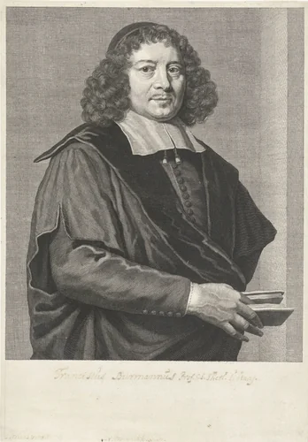 Portret van Frans Burman (I) by Jan van Munnickhuysen, print, 1685-1721