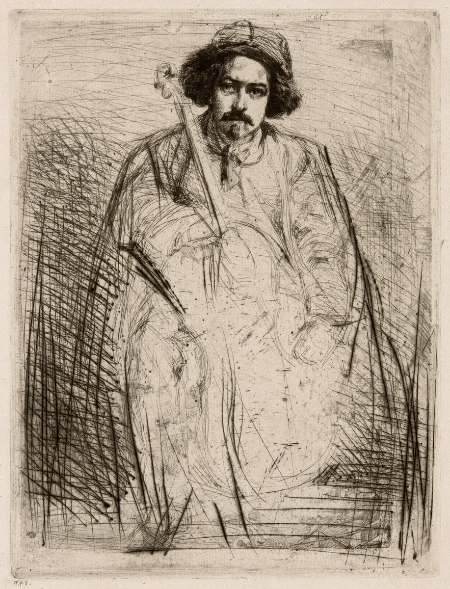 J. Becquet, Sculptor by James McNeill Whistler, print, 1859