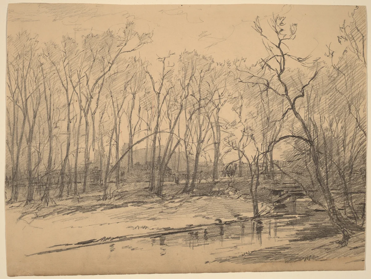 Munich Factory by Walter Shirlaw, drawing, 1838-1909