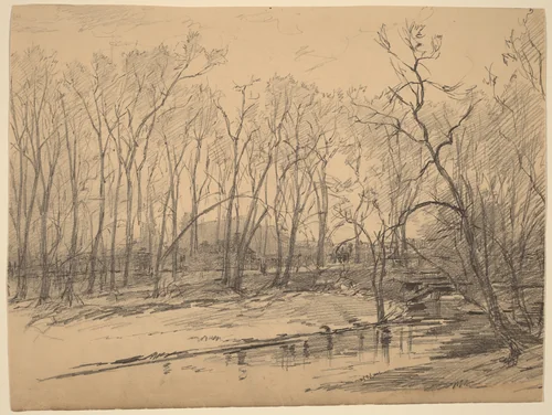 Munich Factory by Walter Shirlaw, drawing, 1838-1909