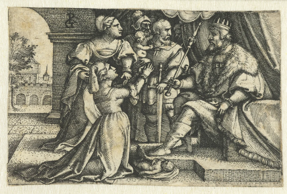 Oordeel van Salomo by Unknown, print, 1529-1533
