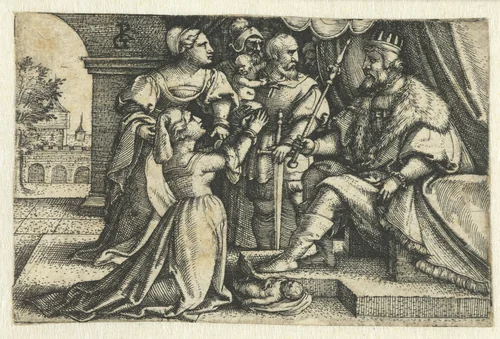 Oordeel van Salomo by Unknown, print, 1529-1533