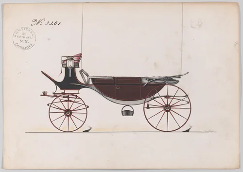 Design for Landau, No. 3201 by Brewster & Co., drawing, 1876
