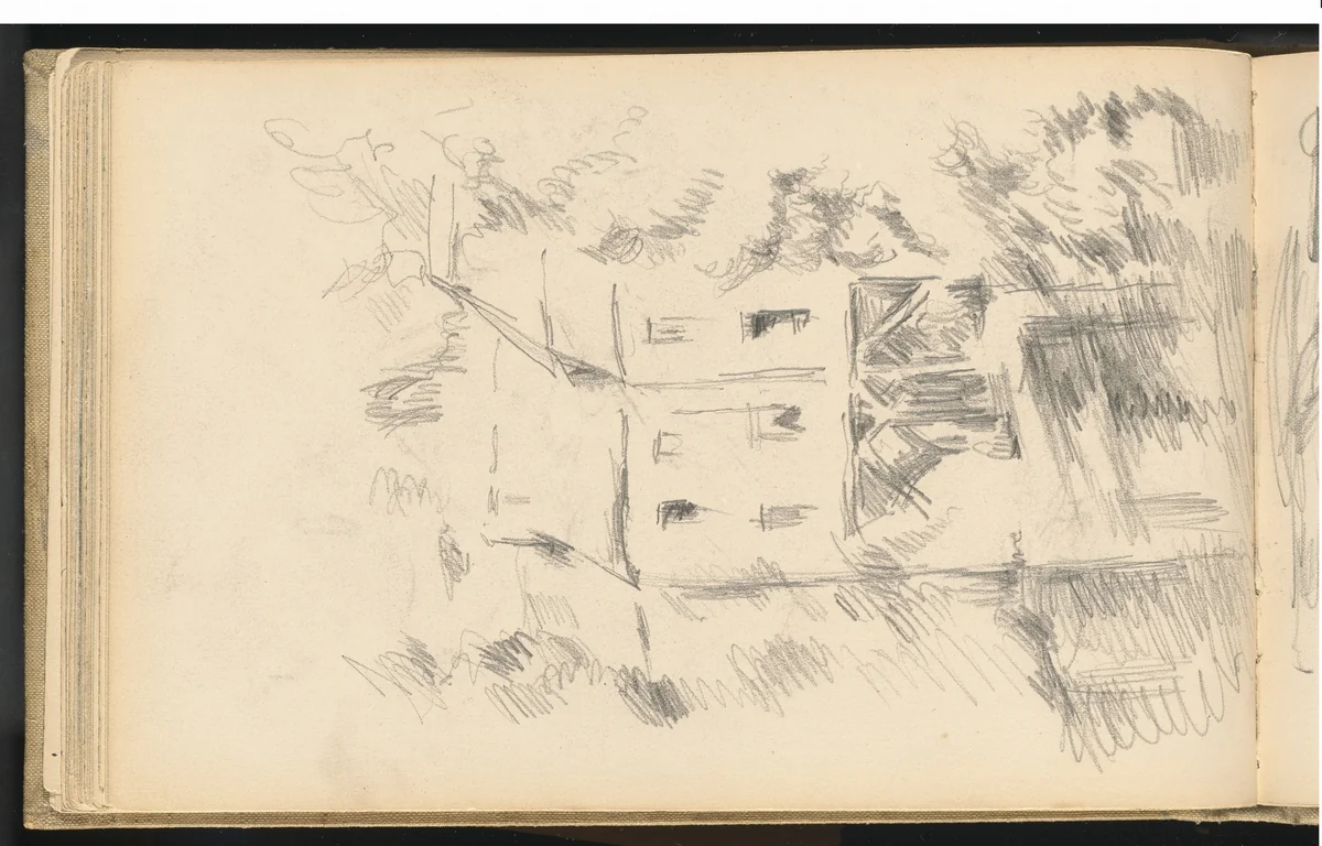The Mill by Paul Cezanne, drawing, 1889-1892