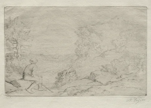 Rocks by Alphonse Legros, print, 1857-1911