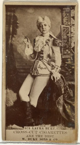 Card Number 624, Laura Burt, from the Actors and Actresses series (N145-3) issued by Duke Sons & Co. to promote Cross Cut Cigarettes by W. Duke, Sons & Co., photograph, 1880-1889