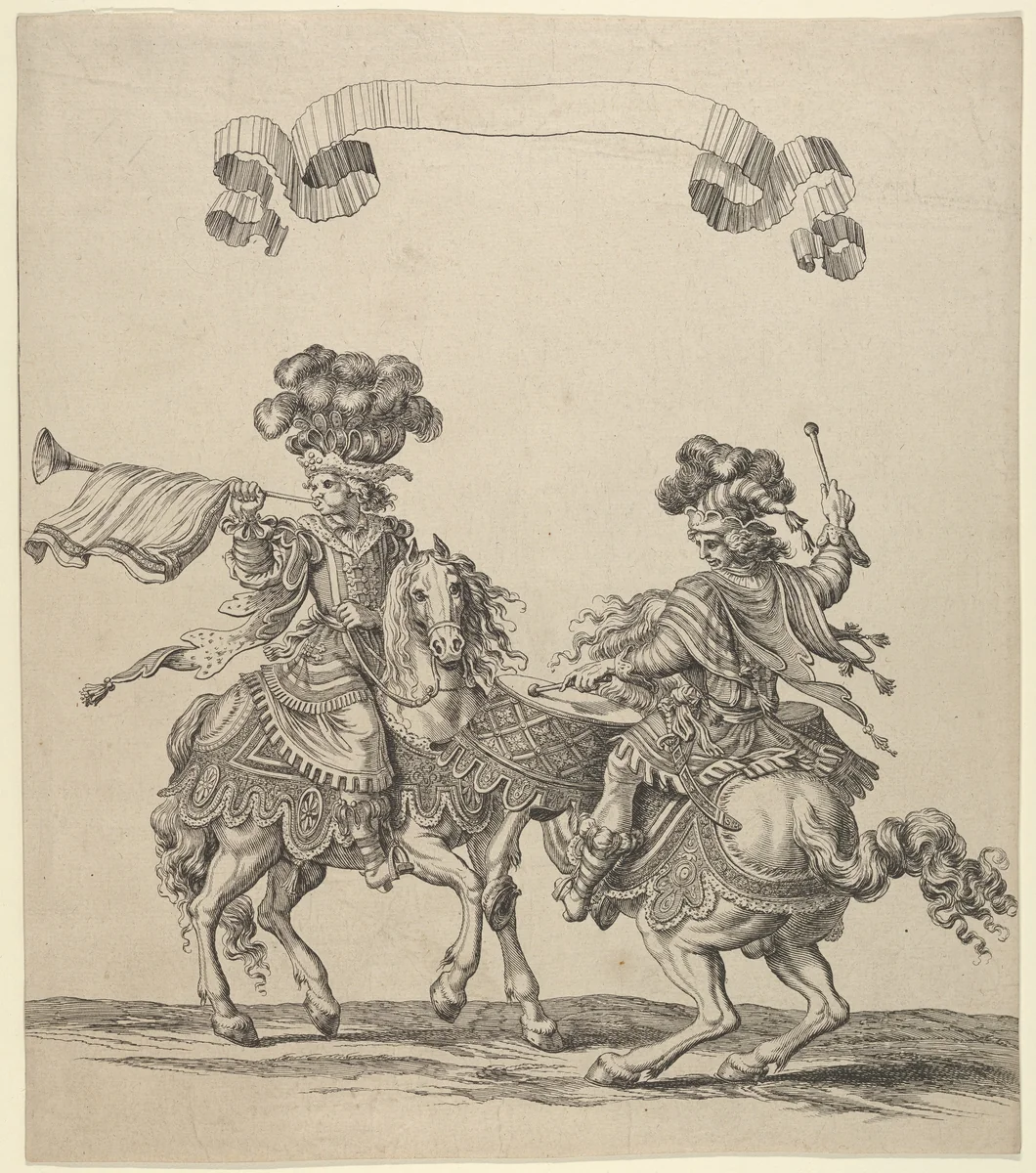 Plate 30 from "Course des Tetes et Bagues" by François Chauveau, print, 1657-1667