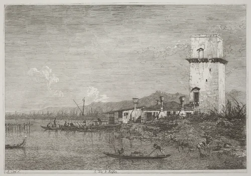 La Torre di Malghera by Canaletto, print, 1735-1746
