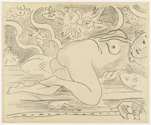 Reclining Nude with Bowl of Fruit (Nu couché a la coupe de fruits) by Henri Matisse, print, 1926