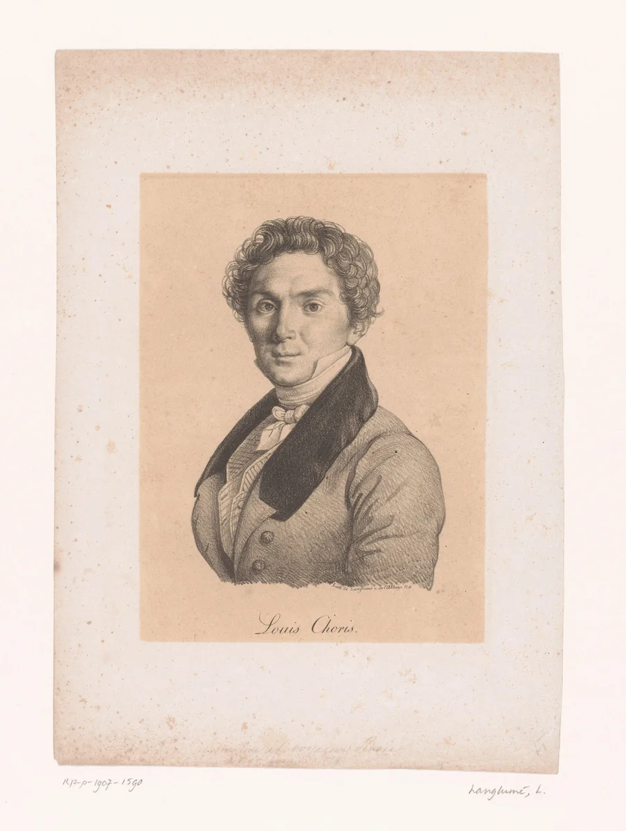 Portret van Louis Choris by Louis Choris, print, 1822