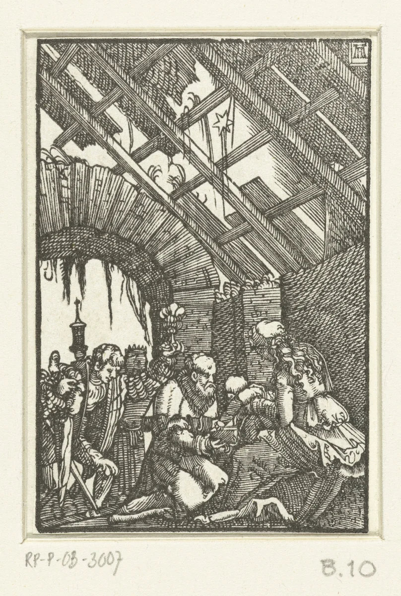 Aanbidding van de koningen by Unknown, print, 1506-1538