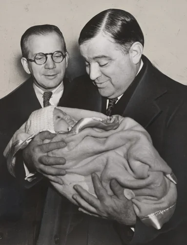 The Mayor and a Baby Exchange Smiles by Times Wide World Photos, photograph, 1938