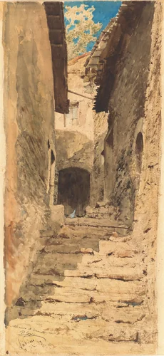 A View in Subiaco by Pio Joris, drawing, 1873