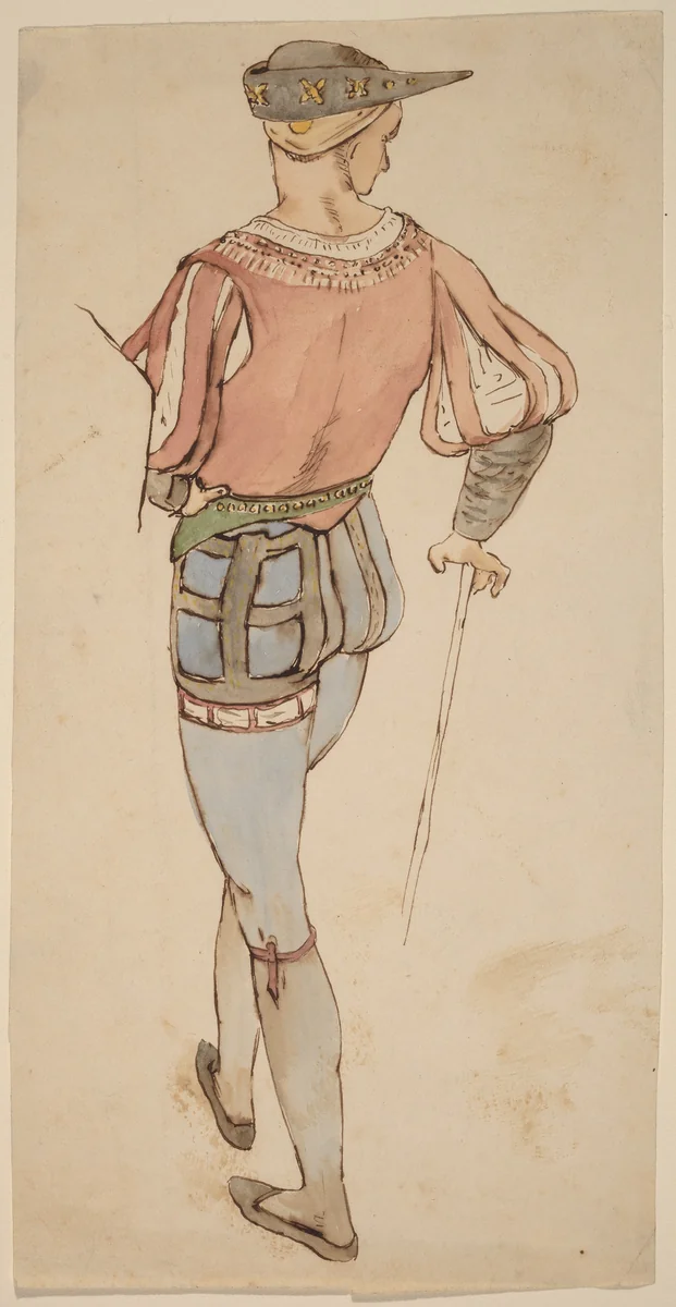 Study after Old Master by Elihu Vedder, drawing, 1858